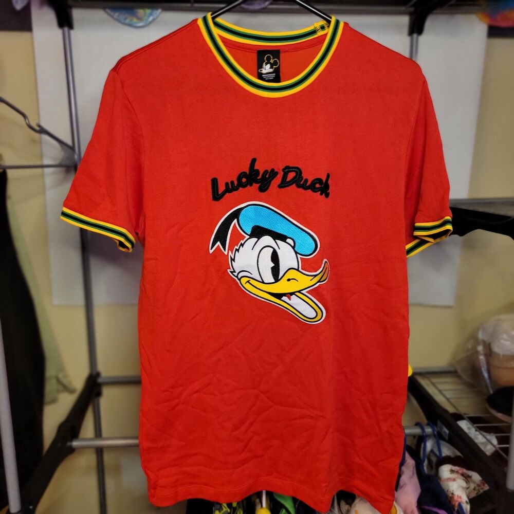 Disney X Forever 21 M Mouse Original D Duck Lucky Duck SS Red - Medium NWT